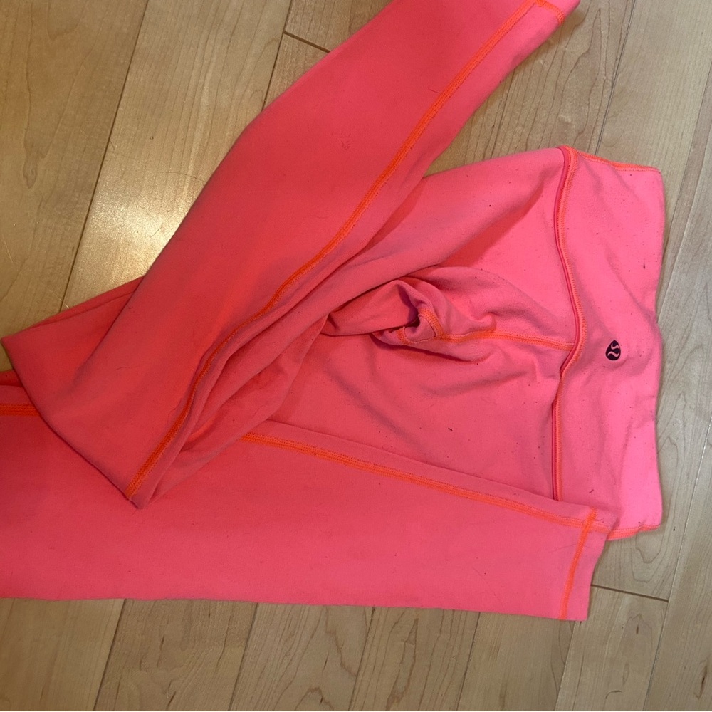 Pink Leggings with Orange Accents lululemon